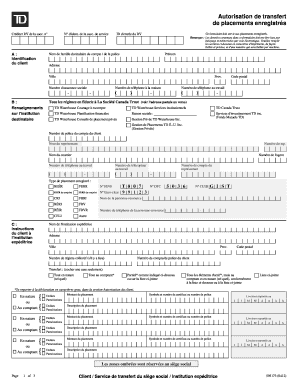 Autorisation de transfert de placements enregistrés