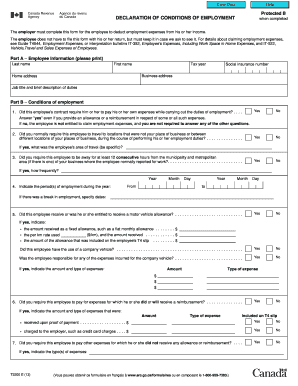 Canada Employment Expenses Declaration Form