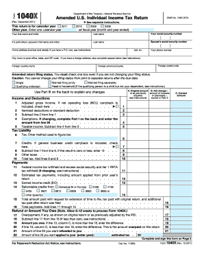 Amended US Individual Income Tax Return