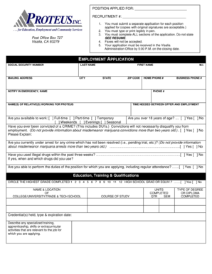 Employment Application Form