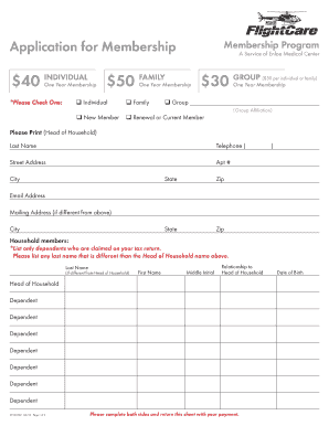 Enloe FlightCare Membership Application