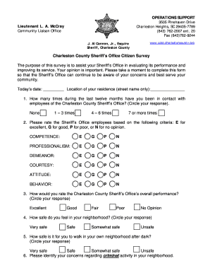 Charleston County Sheriff’s Office Citizen Survey