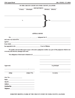 Illinois Appeal Bond Form