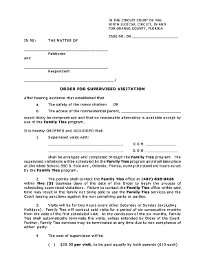 Order for Supervised Visitation