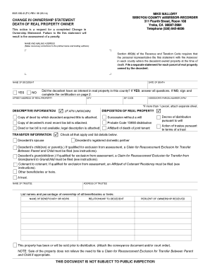 California Change in Ownership Statement