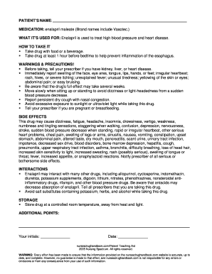 Patient Medication Guide for Enalapril Maleate