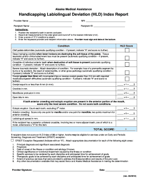 Alaska Medical Assistance HLD Index Report