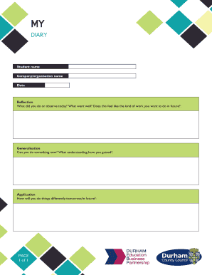 Student Reflection Diary