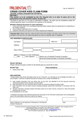 Crisis Cover Kids Claim Form