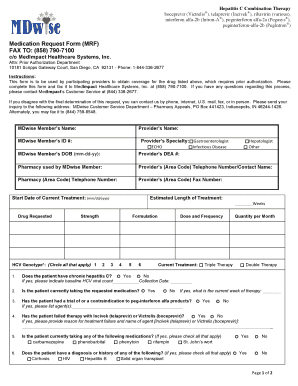 Hepatitis C Combination Therapy Medication Request Form