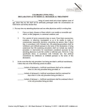 Colorado Living Will Declaration