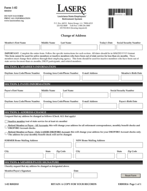 Louisiana State Retirement System Change of Address Form