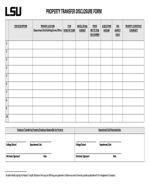 Property Transfer Disclosure Form