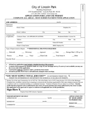 Michigan Land Use Permit Application