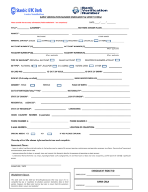 Bank Verification Number Enrolment Form