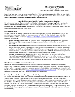 Pharmacist Vaccine Order Form