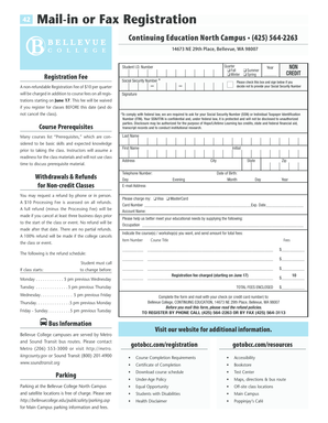 Bellevue College Registration Form