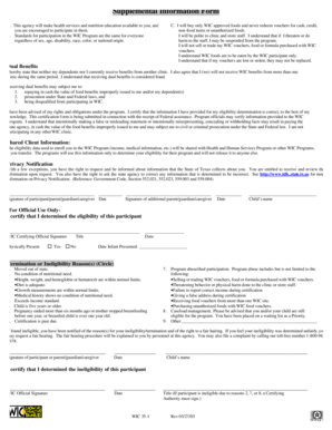 WIC Supplemental Information Form