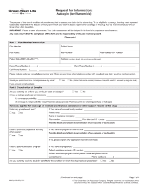 Great-West Life Aubagio Prior Authorization Form