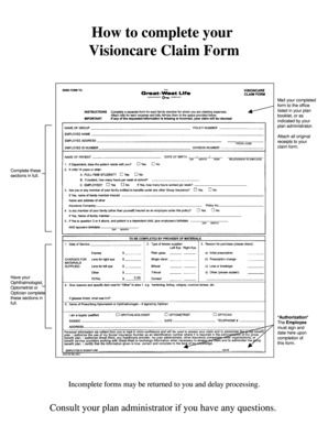 Visioncare Claim Form