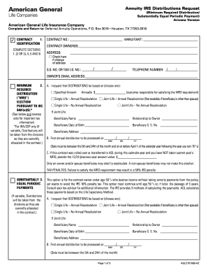 Annuity IRS Distributions Request Form