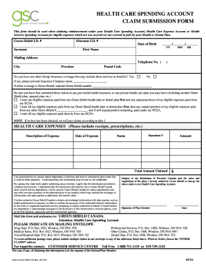 Health Care Spending Account Claim Form