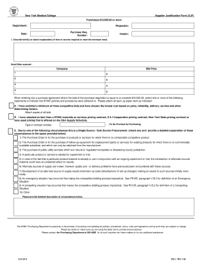 PD-2 Supplier Justification Form - New York Medical College - nymc