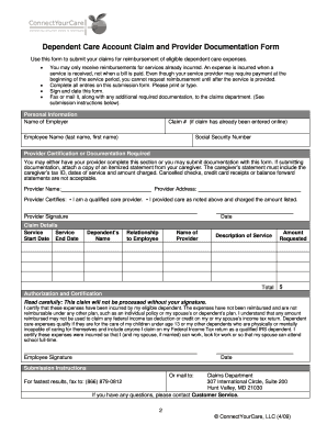 Dependent Care Account Claim Form