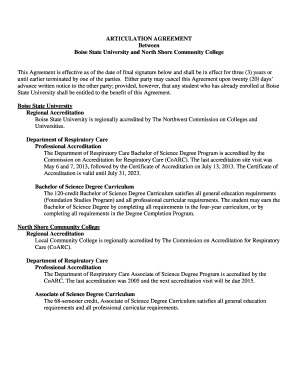 ARTICULATION AGREEMENT Between Boise State University and - northshore