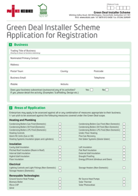 Green Deal Installer Scheme Application