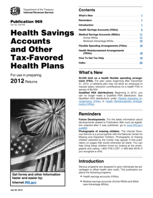 Publication 969 Health Savings Accounts