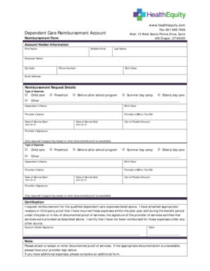 Dependent Care Reimbursement Form