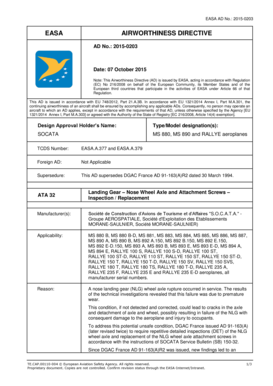 : 20150203 EASA AIRWORTHINESS DIRECTIVE AD No - bazl admin