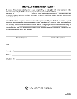 Immunization Exemption Request