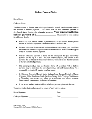 Balloon Payment Notice