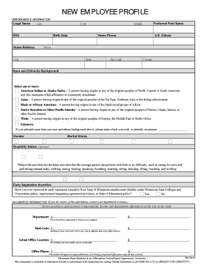 New Employee Profile Form