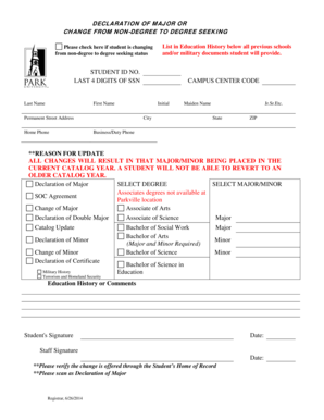 Declaration of Major Form