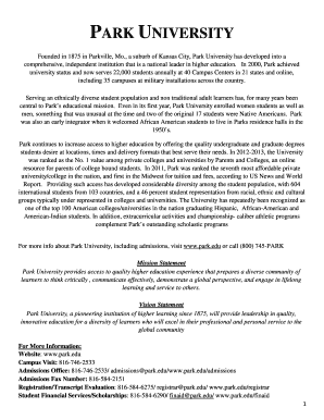 Park University Transfer Application Form