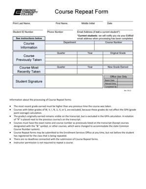 Course Repeat Form