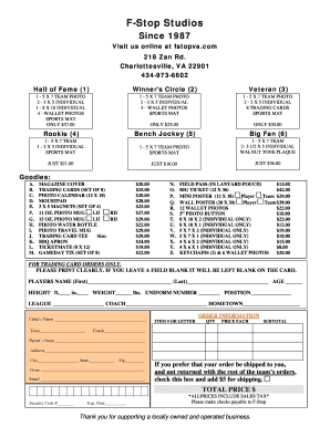 F-Stop Order Form - SOCA