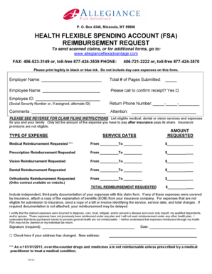 Health Flexible Spending Account Reimbursement Request