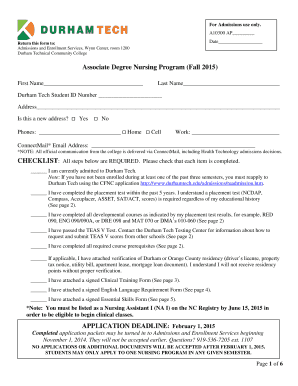 Nurse notes template - Associate Degree Nursing Admissions Packet - Durham Technical - durhamtech