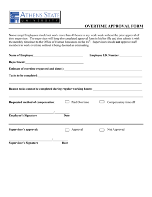 Overtime Approval Form
