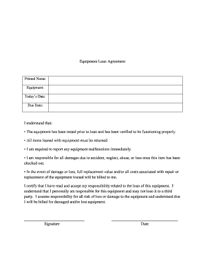 Equipment Loan Agreement