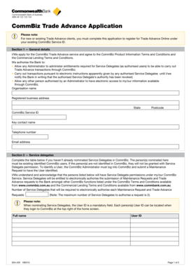 CommBiz Trade Advance Application