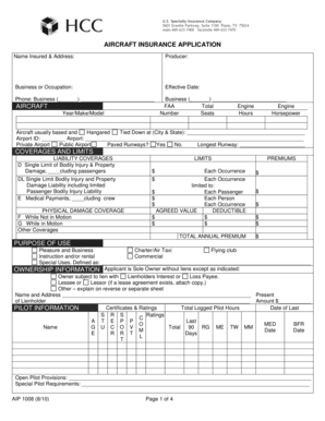 Aircraft Insurance Application