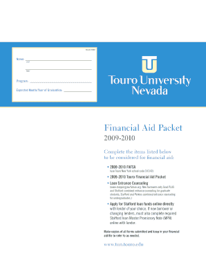 Touro University Nevada Financial Aid Application