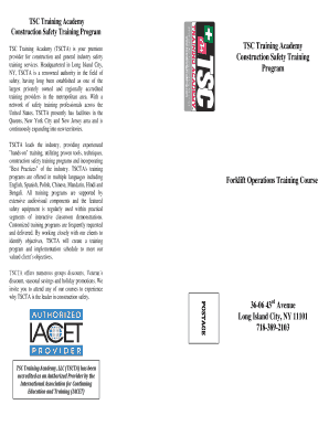 Forklift Operations Training Course Registration Form
