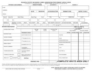 Pickens County Building Permit Application