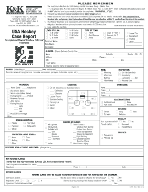 USA Hockey Accident Insurance Claim Form